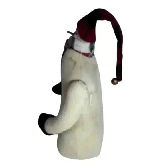 Handmade Distressed Stuffed Fabric Snowman Decoration - Rustic Christmas - Picture 5 of 11